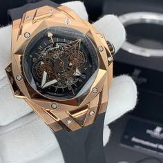 ساعت مردانه هابلوت الماسی قاب پشت شیشه ای Hublot