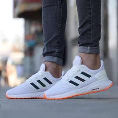 کتونی آدیداس سه خط شبرنگ سفید نارنجی مردانه  Adidas سایز 41 تا 44 