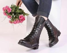 کفش نیم بوت چرم ورساچ زنانه ds00730 formal shoe