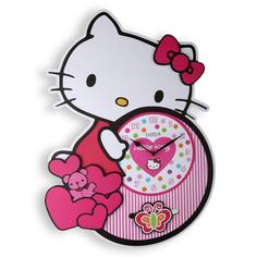 ساعت دیواری چوبی اتاق کودک لوتوس مدل HELLO KITTY