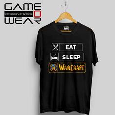 تی شرت طرح بازی  EAT SLEEP WORLD OF WARCRAFT