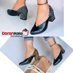 کفش مجلسی چرم پاشنه دار زنانهds00215 formal shoe