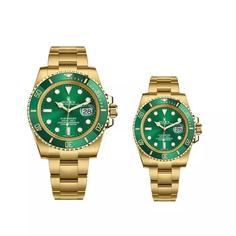 ست زنانه مردانه ساعت مچی رولکس مدل سابمارینر ROLEX SUBMARINER SET GN GD