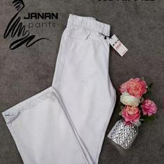 شلوار بگ بانوان رنگ سفید کمر کش وارداتی کشور ترکیه کد m 9412 janan pants