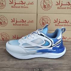 کتونی نایک nike مردانه زیره کپسولی سایز 40 تا 45 رنگ سفید آبی کفی طبی لژ 3 سانتی رویه بافت خارجی سبک و راحت 