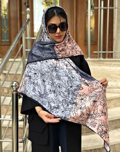 روسری حریر کرپ دور دست دوزdk0016 Crepe silk scarf