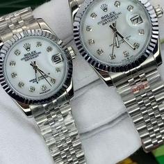 ساعت مچی ست مردانه و زنانه رولکس مدل مشهور دیت جاست بند استیل ROLEX DATEJUST 