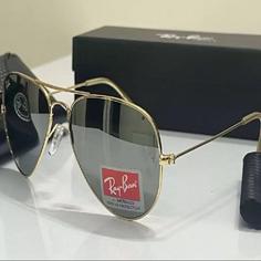 عینک آفتابی ریبن RayBan خلبانی شیشه نقره ای فریم طلایی کد 265