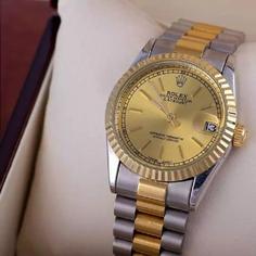 ساعت مچی رولکس Rolex تقویم دار صفحه طلایی مدل دیت جاست کد 257