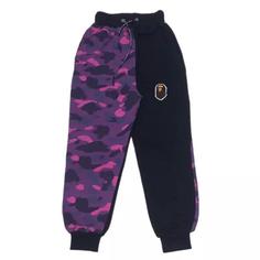 شلوار  گرمکن بدون کرک مشکی بنفش چریکی بیپ BAPE