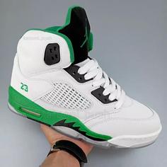 کفش  جردن مردانه Nike Jordan 5  سفید سبز  41 تا 45   کتونی جردن   جردن 5   jordan 5   کفش ایر جردن  کتونی جردن 5    