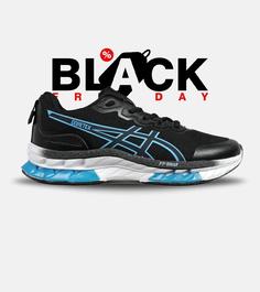 کفش کتانی مردانه مشکی آبی ASICS GORETEX مدل 5301