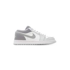 کتونی نایک ایرجردن 1 ساق کوتاه سفید طوسی Nike Air Jordan 1 Low White Wolf Grey