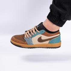 کفش کتانی اسپرت مردانه رنگ کرم مدل نایک NIKE Jordan 1 VOODOO کد 71378