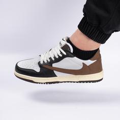 کفش کتانی اسپرت مردانه رنگ سفید مشکی مدل نایک NIKE Jordan 1 low کد 71304