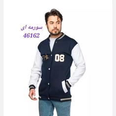 سویشرت بامبر مردانه  آستین بلند رنگ قهوه ای 46161 سورمه ای 46162 آبی 46163 سایز L  XL  XXL یقه گرد 