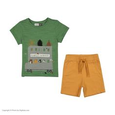 ست تی شرت و شلوارک نوزادی پسرانه ایندیگو مدل 19909A Indigo baby t shirt and shorts set  model 19909A