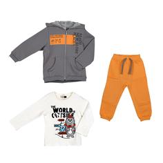 ست سه تیکه سویشرت و شلوار و تیشرت پسرانه ایندیگو مدل 296024 Three piece set of indigo sweatshirt  pants and t shirt for boys  model 296024