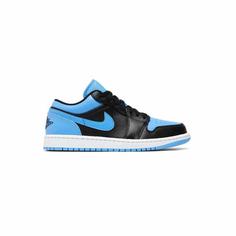 کفش نایک ایرجردن 1 ساق کوتاه آبی مشکی Nike Air Jordan 1 Low University Blue