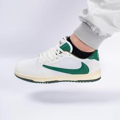 کفش کتانی اسپرت مردانه رنگ سفید سبز مدل نایک NIKE Jordan 1 low کد 71366