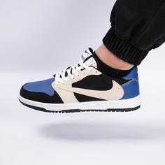 کفش کتانی اسپرت مردانه رنگ آبی کرم مدل نایک NIKE Jordan 1 low کد 71355