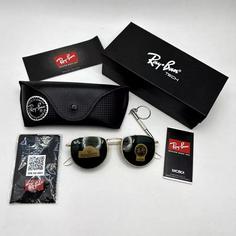 عینک آفتابی ریبن rayban شیشه سنگ مشکی طلایی کد rb 3958