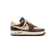 کتونی نایک ایرفورس 1 لویی ویتون قهوه ای Nike Air Force 1 Louis Vuitton Brown Monogram Damier