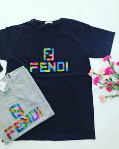 تی شرت سایز بزرگ با طرح FENDI