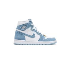 کتونی نایک ایرجردن 1 ساقدار آبی جین تگ جردن طلایی Nike Air Jordan 1 Retro High OG Denim