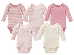 بلوز بادی دخترانه برند لوپیلو کد ۲۹۰۵۷۴ lupilu Set of 5 baby long sleeved bodysuits