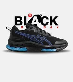 کفش کتانی مردانه مشکی آبی ASICS GORETEX مدل 5451