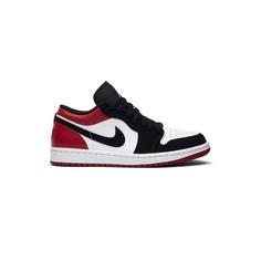 کفش نایک ایرجردن 1 ساق کوتاه مشکی قرمز Nike Air Jordan 1 Low Black Toe