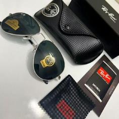 عینک آفتابی ریبن خلبانی RayBan مدل 3026 شیشه مشکی فریم نقره ای کد 243