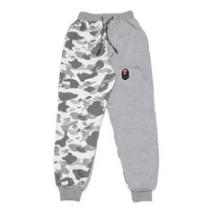 شلوار  گرمکن بدون کرک طوسی سفید چریکی بیپ  BAPE