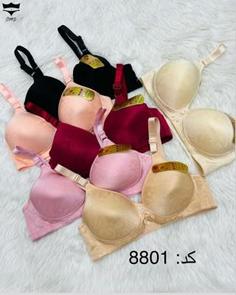 سوتین اسفنجی بدون فنر کاپ B راه راه کد8801👙 بسته 6 تایی