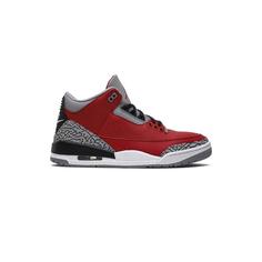 کتونی نایک ایرجردن 3 قرمز طوسی سیمانی Nike Air Jordan 3 Retro SE Unite Red