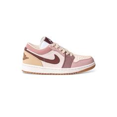 کفش نایک ایرجردن 1 ساق کوتاه صورتی زرشکی Nike Air Jordan 1 Low Dark Pony Smoky Mauve