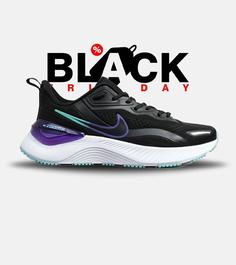 کفش کتانی مردانه و زنانه مشکی سبز بنفش NIKE zoom X مدل 5895