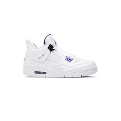 کفش نایک ایرجردن 4 سفید بنفش Nike Air Jordan 4 Retro GS Purple Metallic