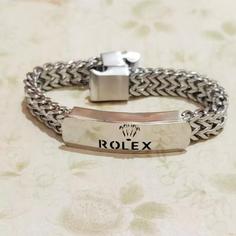 دستبند rolex پلاک دار استیل مردانه کد 51