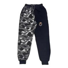 شلوار  گرمکن بدون کرک مشکی طوسی چریکی بیپ  BAPE