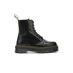 بوت دکتر مارتینز مشکی لژ بلند پلتفرم جادون DR. MARTENS Jadon Smooth Black Platform Boots