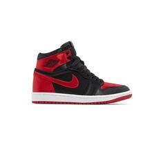 کفش نایک ایرجردن 1 ساق بلند مشکی قرمز ساتن Nike Air Jordan 1 Retro High OG Satin Bred