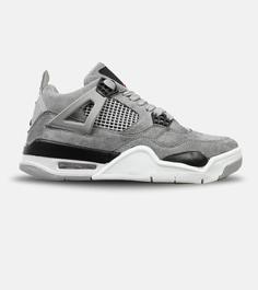 کفش کتانی ساقدار مردانه طوسی سفید Nike air jordan 4 مدل 4182