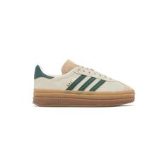 کفش آدیداس گزل لژدار کرم قهوه ای سبز Adidas Gazelle Bold Cream Collegiate Green