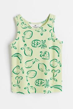 تاپ نخی دخترانه - سبز روشن/میوه Girls Cotton Top - Light Green/Fruit