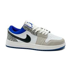 کفش کتانی اسپرت مردانه رنگ سفید آبی مدل نایک NIKE Jordan 1 low کد 71536