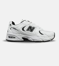 کفش کتانی مردانه و زنانه سفید مشکی NEW BALANCE 530 مدل 4974