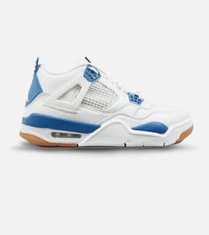 کفش کتانی ساقدار مردانه سفید آبی Nike air jordan 4 مدل 2146