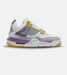 کتانی ساقدار زنانه سفید طوسی بنفش Nike air jordan 4 مدل 4828